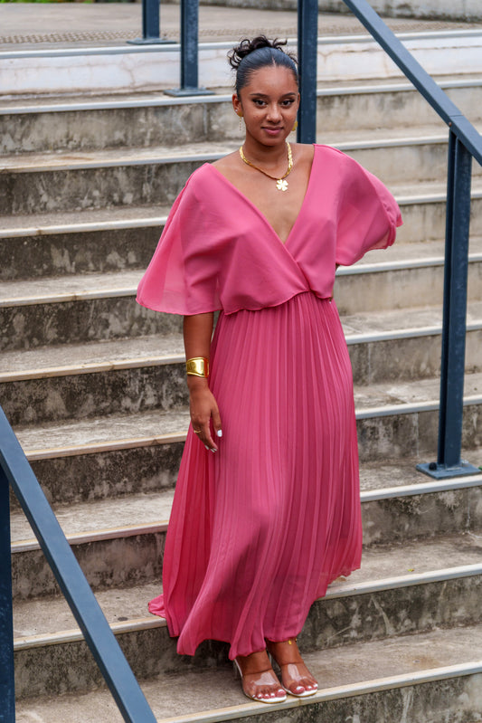 Robe longue plissé Alba